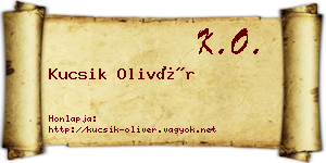 Kucsik Olivér névjegykártya