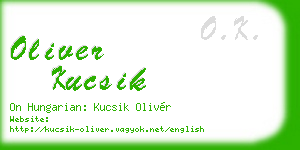 oliver kucsik business card