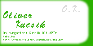 oliver kucsik business card